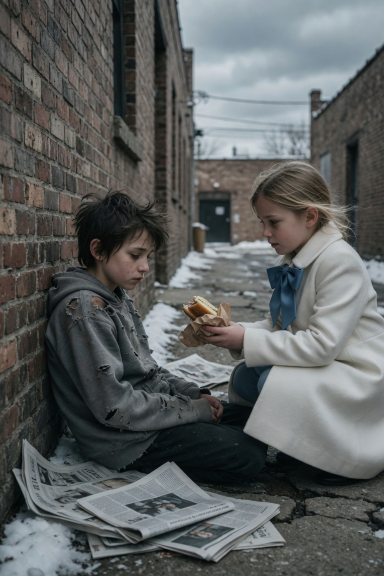 La bambina ricca offrì un panino a un bambino senzatetto, ma quando lui disse il suo nome tutto cambiò