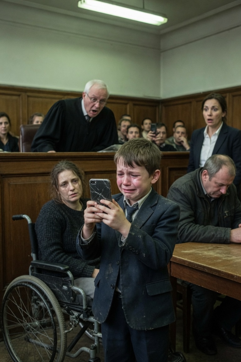 Il Bambino Tirò Fuori Un Vecchio Telefono In Tribunale, E Tutta L’Aula Rimase Senza Parole