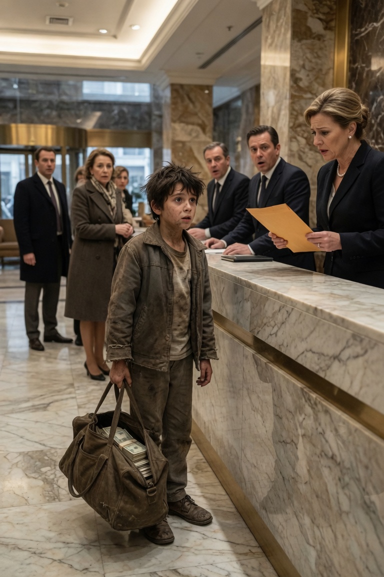 Il bambino povero entrò in banca con una borsa piena di contanti, ma quando il direttore vide la lettera smise di respirare