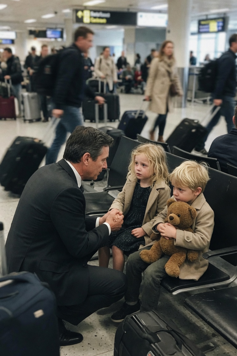Ha abbandonato due gemelli di cinque anni all’aeroporto credendo di sparire per sempre, ma l’uomo che li vide fare un’unica telefonata cambiò il loro destino