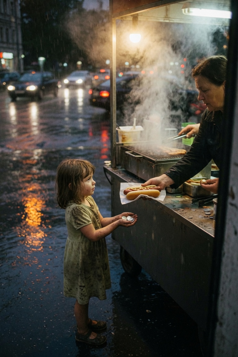 La venditrice regalò un hot dog a una bambina affamata… pochi mesi dopo la bambina tornò e fece piangere tutti