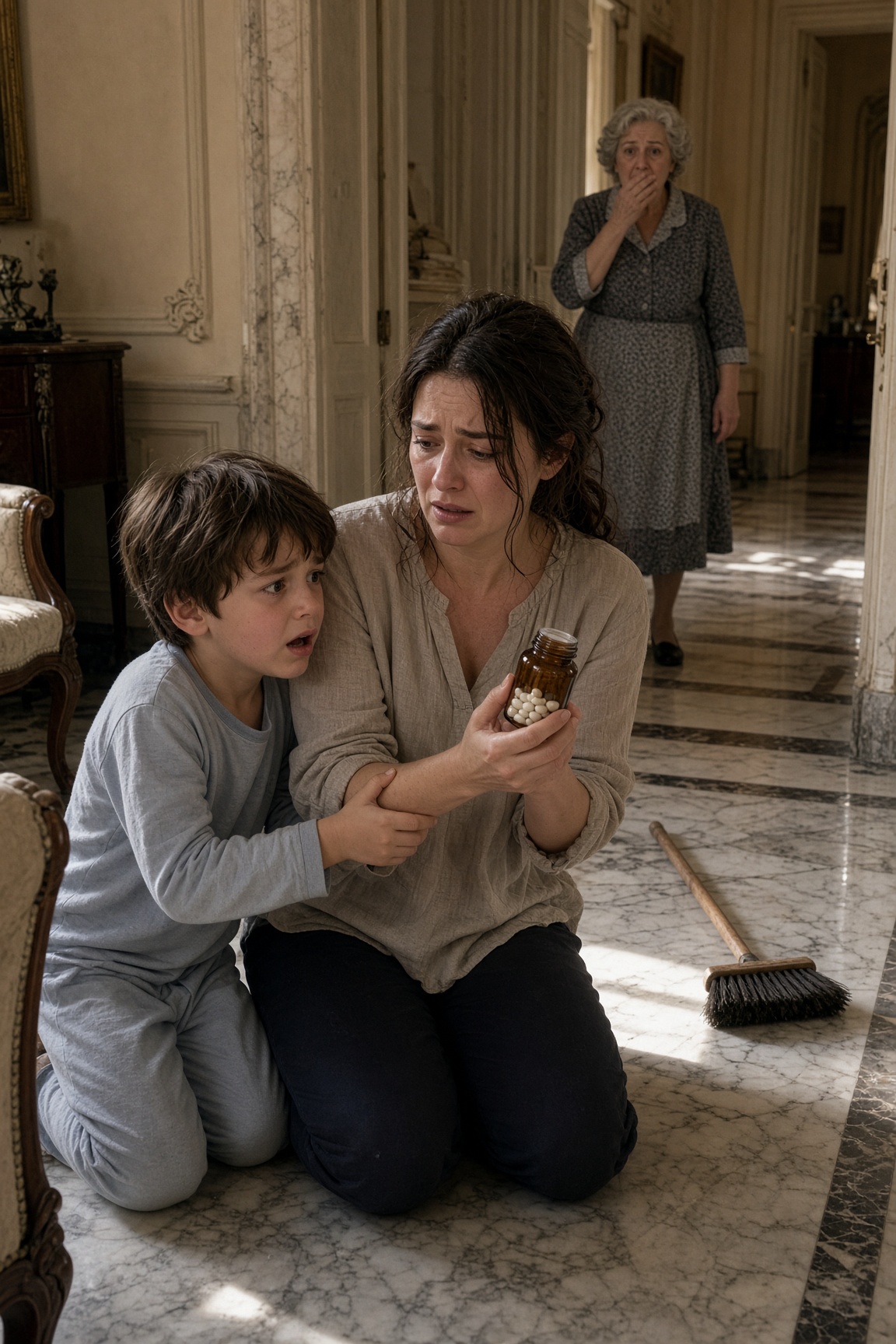 Madre ascolta figlio terrorizzato