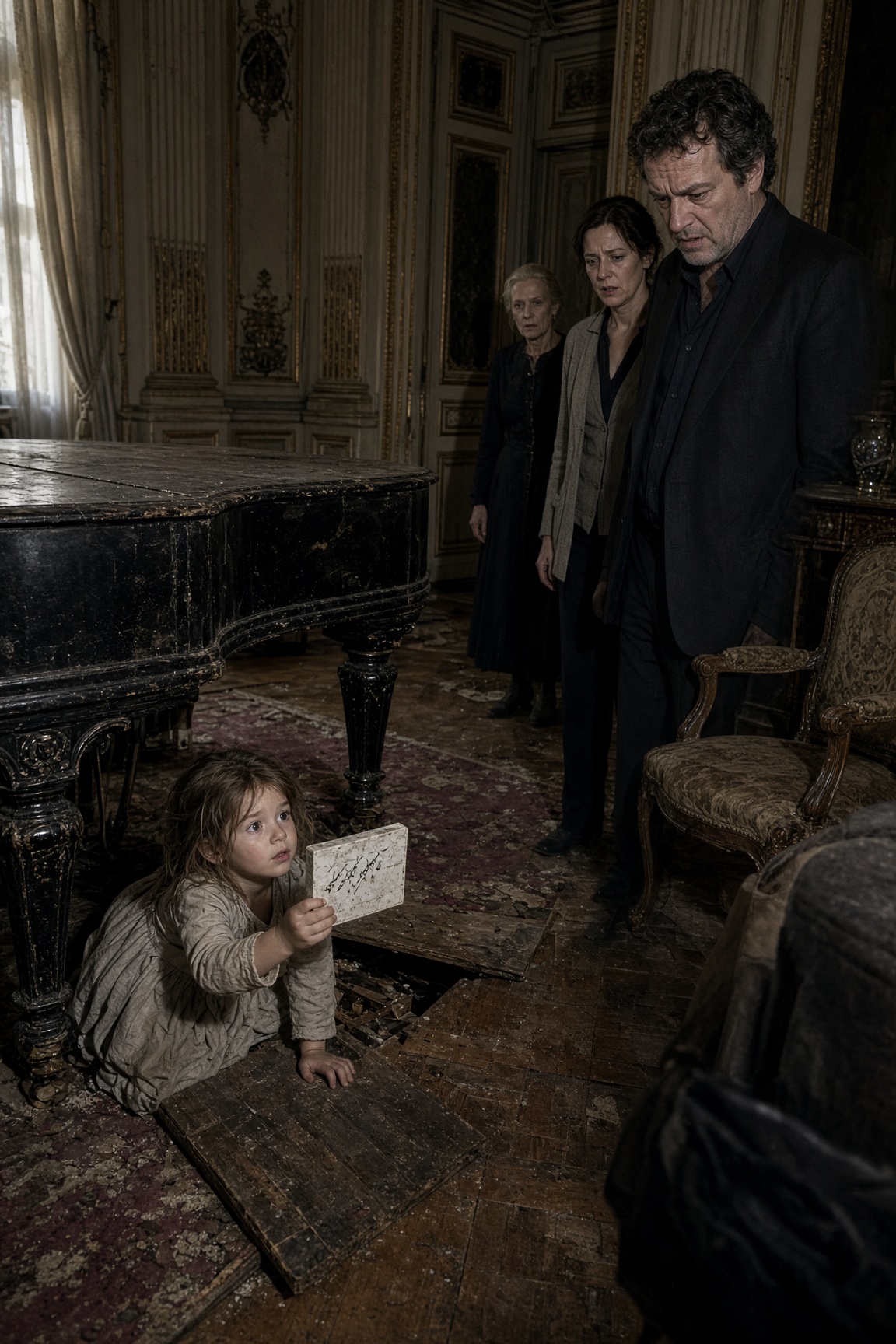 Bambina trova cassetta sotto pianoforte