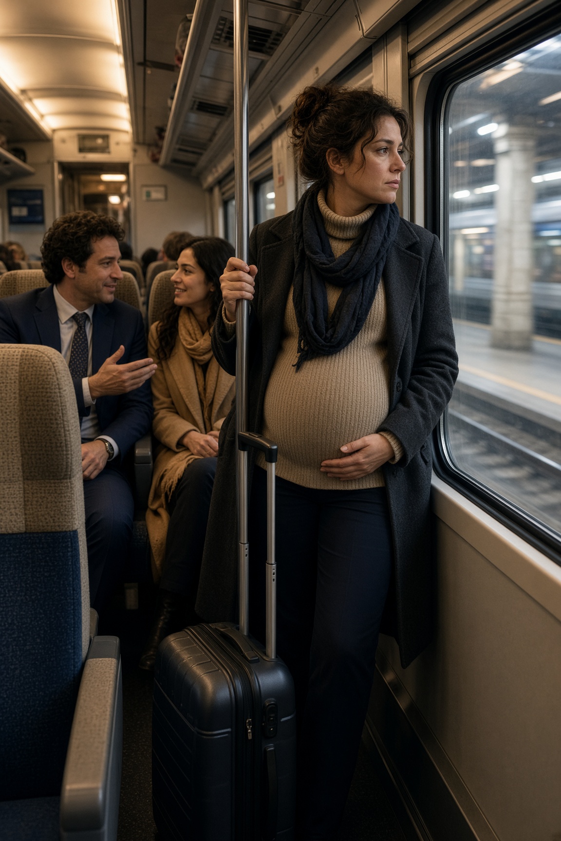 Mio marito mi lasciò incinta in piedi per 50 ore mentre lui viaggiava in prima classe: scesi dal treno in silenzio, ma al suo arrivo trovò qualcuno ad aspettarlo con me