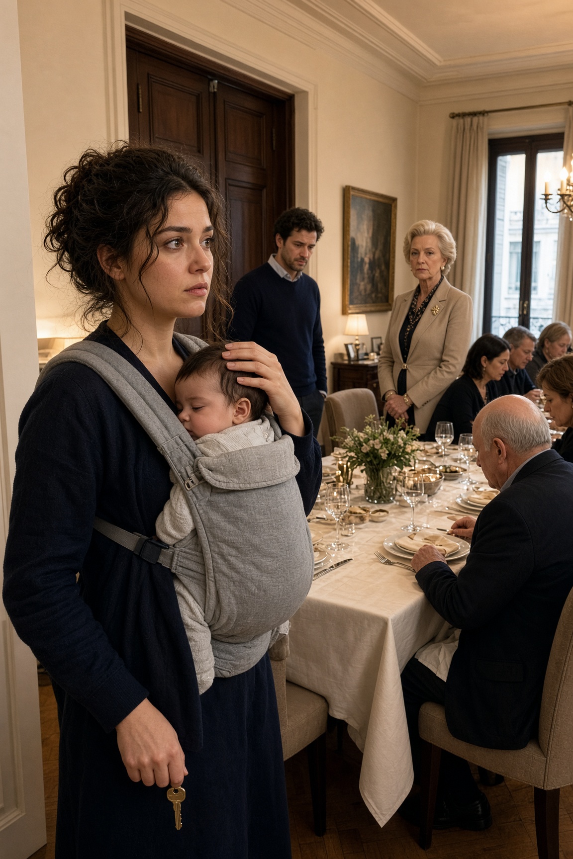 Mia suocera mi umiliò davanti a dodici ospiti mentre tenevo mio figlio al petto — quella notte trovai la chiave che avrebbe cambiato tutto
