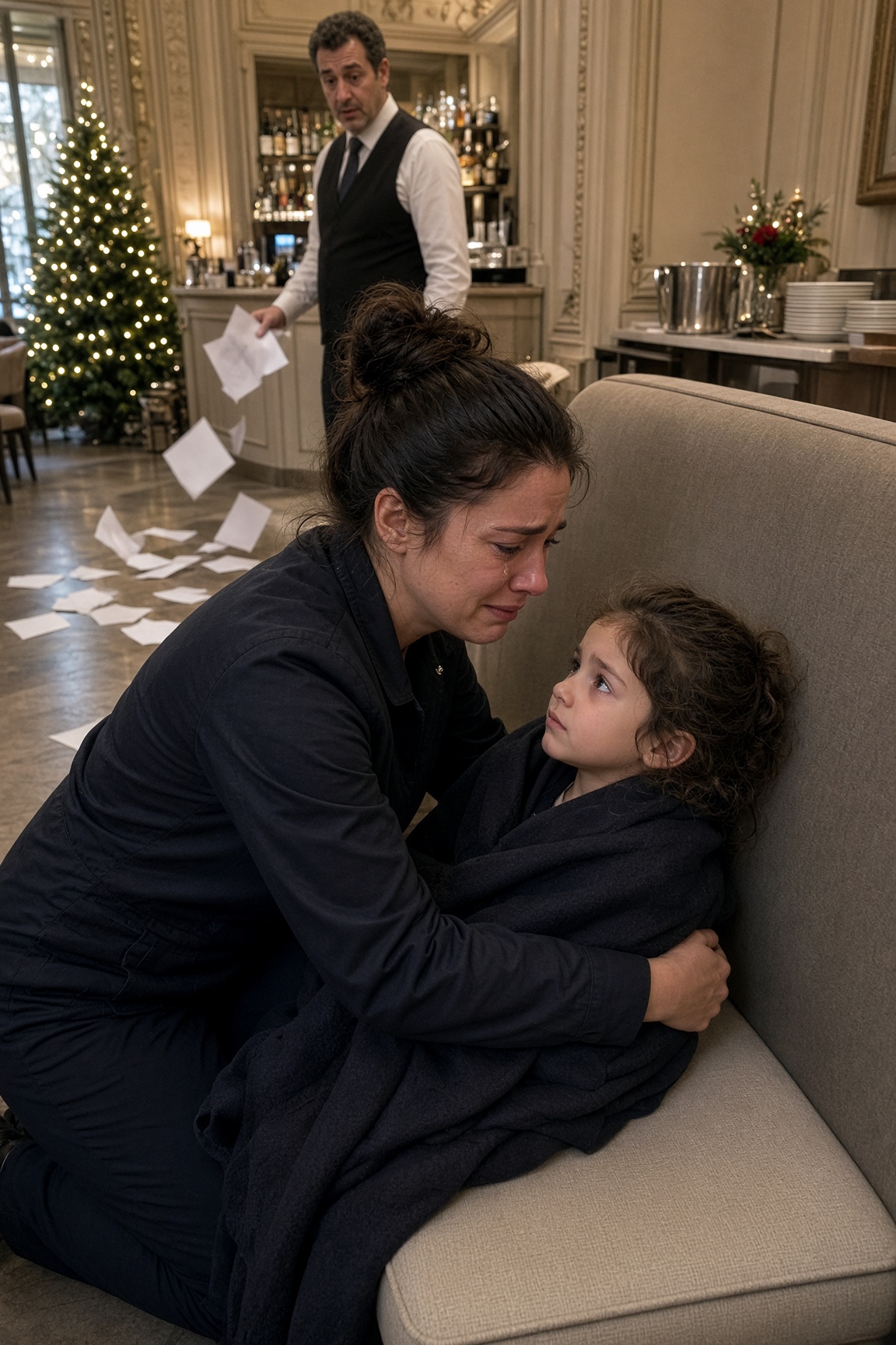La Vigilia di Natale mia figlia sussurrò che a casa non avevamo cibo — il proprietario del ristorante sentì tutto