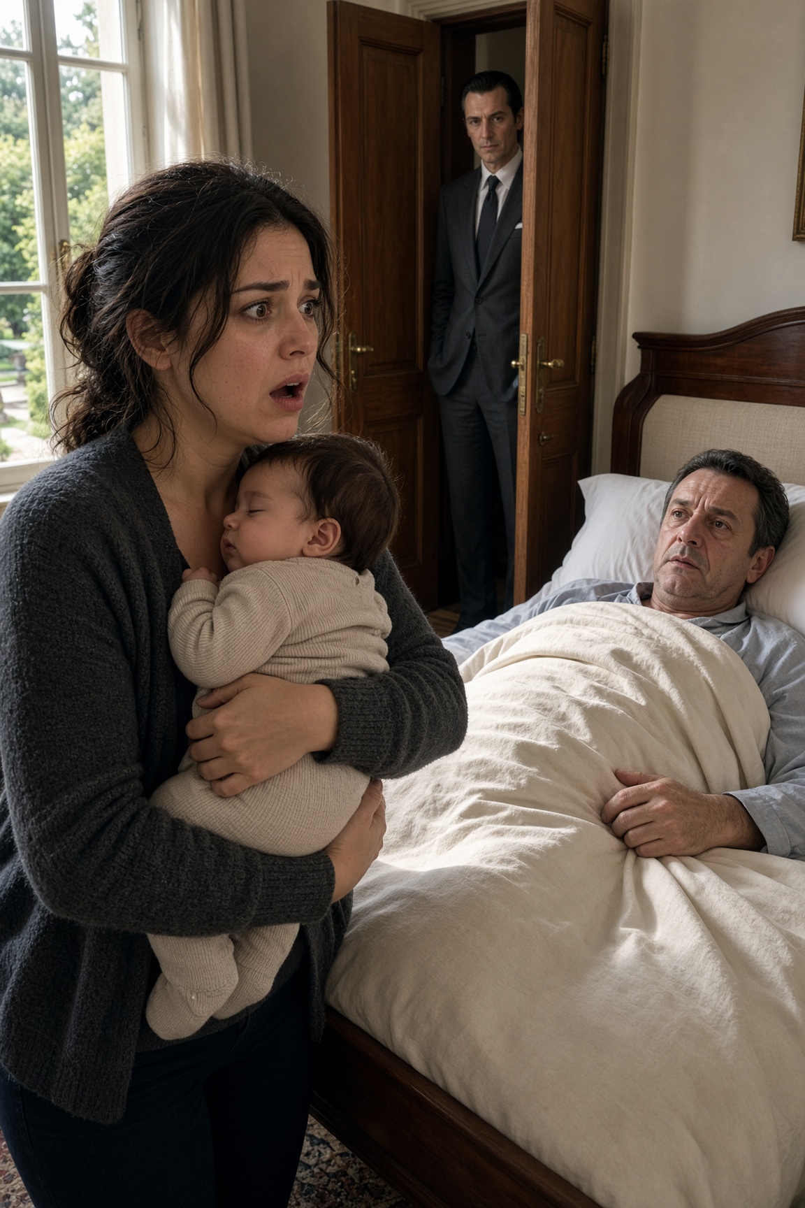 Una madre disperata mise il suo bambino sul petto di un milionario morente… ma quando lui le sussurrò «Non dire a nessuno che mi sono svegliato», capì che tutta la famiglia nascondeva un segreto terribile