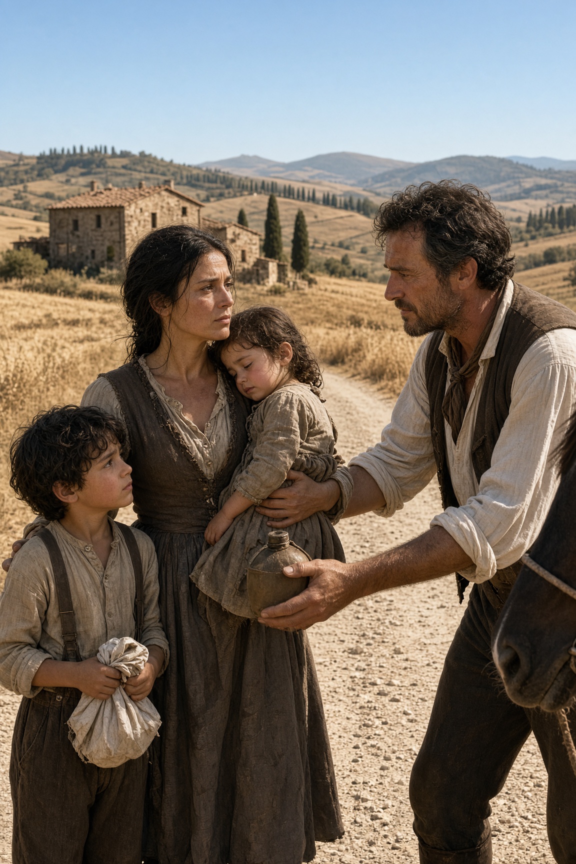 Stava per affidare i suoi figli a degli sconosciuti pur di salvarli dalla fame, quando un cavaliere le offrì una possibilità che non avrebbe mai immaginato