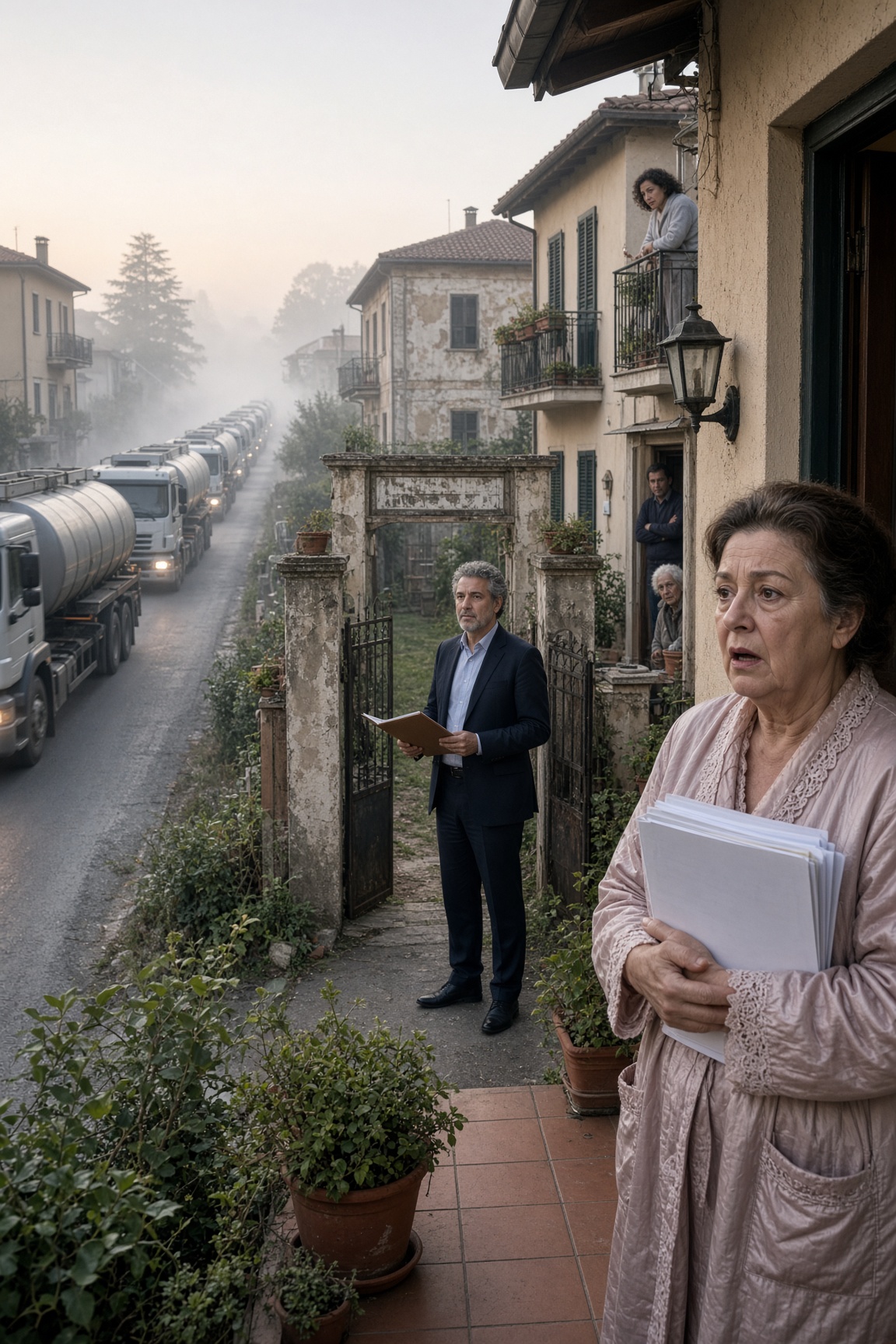 La presidentessa del condominio mi impose 25.000 dollari di multe prima ancora che iniziassi i lavori… poi arrivarono 40 autocisterne all’alba!