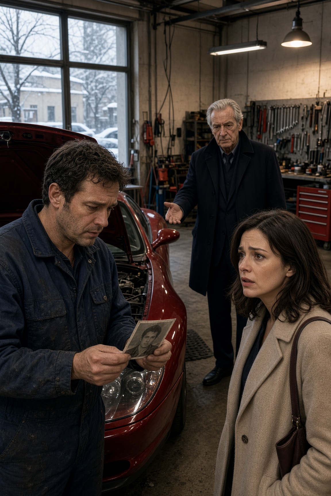 La vigilia di Natale trovai una foto di me ventenne dentro una Ferrari—e lo zio della proprietaria mi offrì 100.000 dollari per dimenticarla