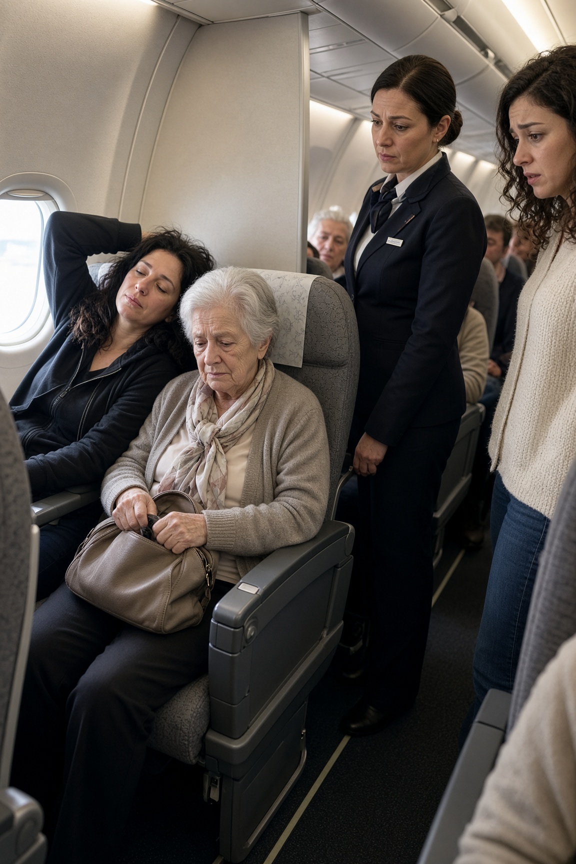 La passeggera occupò metà del posto di mia nonna di 86 anni: cinque minuti dopo, l’aereo intero rimase senza parole