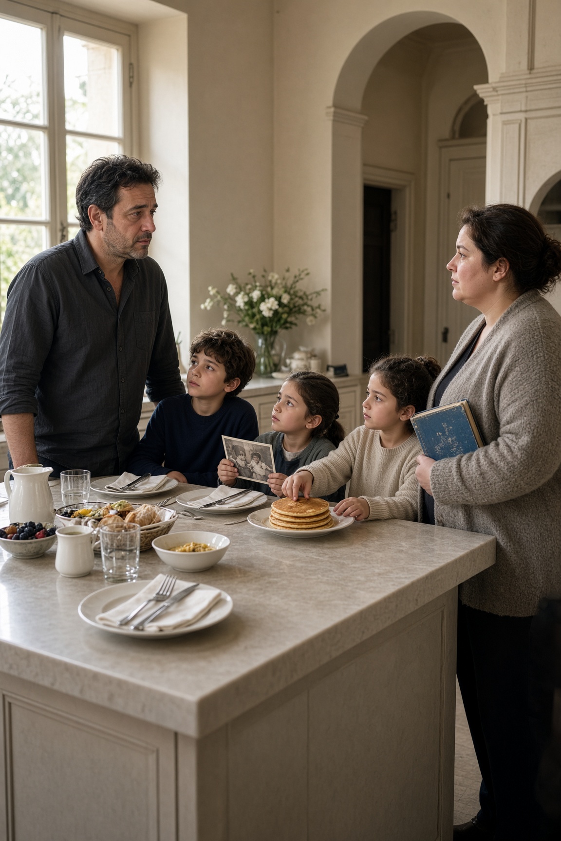 Il miliardario non riusciva a far mangiare i suoi tre figli, finché una sconosciuta arrivò con un vecchio ricettario blu e infranse la regola più importante della sua casa