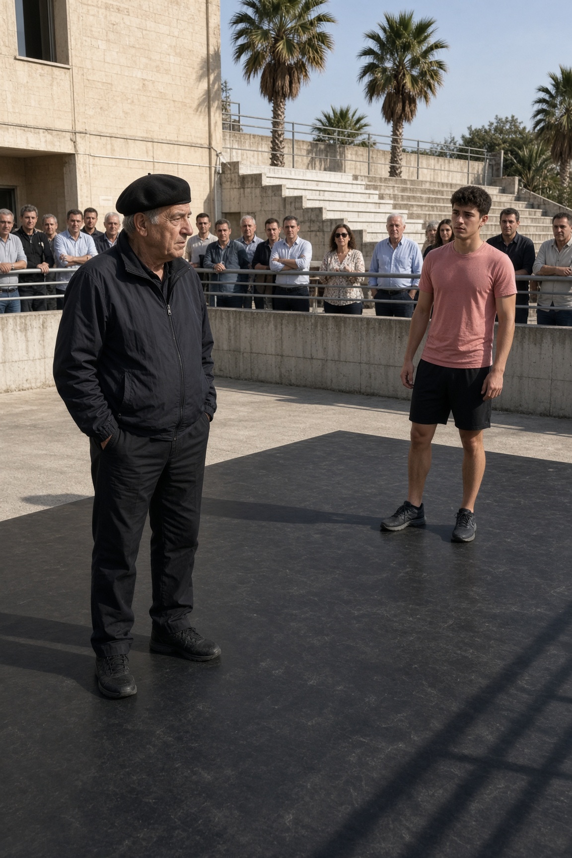 Il giovane atleta sfidò il vecchio davanti a tutti… ma una sola risposta fece calare il silenzio